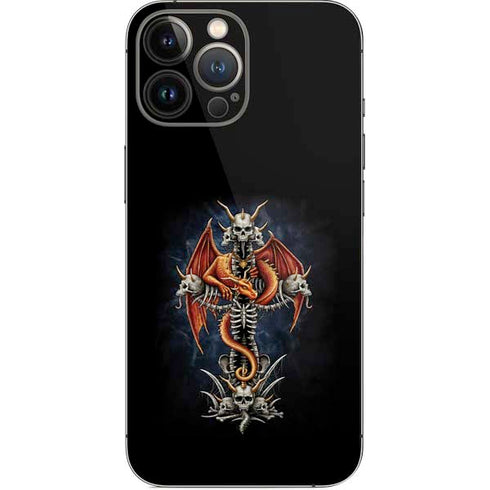 Gothic Dragon & Skull Cross by Sarah Richter iPhone 13 Pro Max Skin